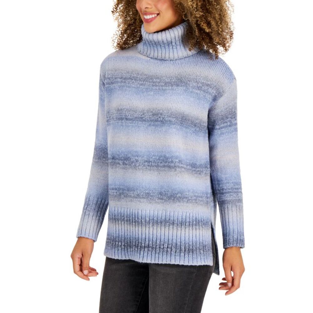 Style & Co Womens Ribbed Trim Turtleneck Sweater